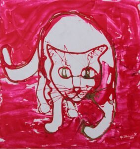 Gatito Fondo Magenta