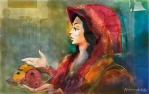 Mujer con frutas