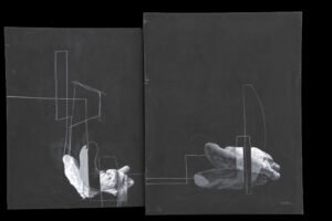 Estudio en negro sobre del cuerpo humano