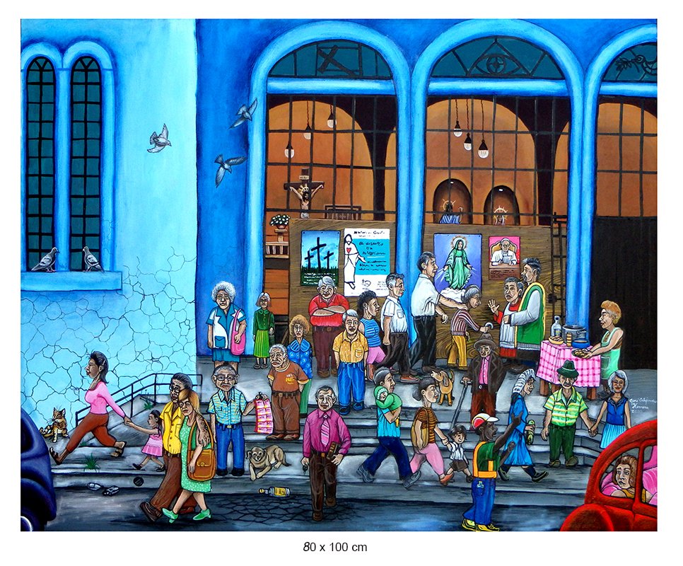 "Saliendo de misa "